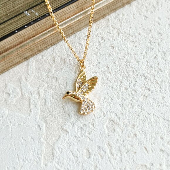 Kate Spade Grandma's Closet Hummingbird Gold Necklace - Picture 1 of 4